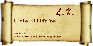 Luria Kiliána névjegykártya